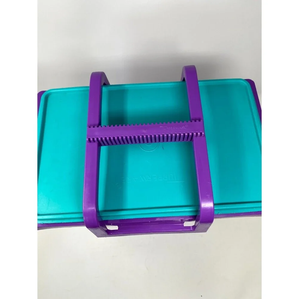 Tupperware‎ Hostess Beach Bright Picnic Totes & Cup Teal & Purple Retro Set